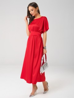 Платье нарядное красное с широким поясом Priz(фото6)