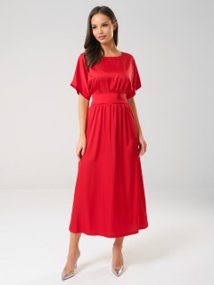 Платье нарядное красное с широким поясом Priz(фото7)