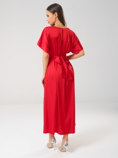 Платье нарядное красное с широким поясом Priz(фото9)