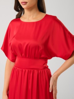 Платье нарядное красное с широким поясом Priz(фото5)