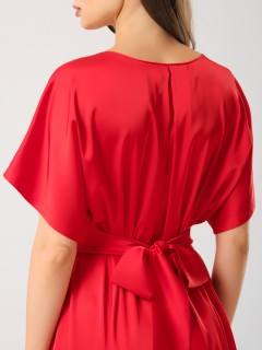 Платье нарядное красное с широким поясом Priz(фото8)
