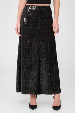 Юбка длинная чёрная с пайетками Priz(фото4)