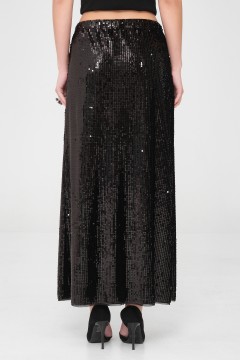 Юбка длинная чёрная с пайетками Priz(фото6)