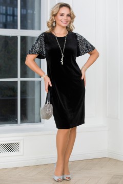 Платье чёрное бархатное Lavira(фото4)