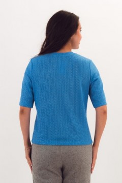 Футболка голубая из вязаного трикотажа Braslava(фото4)