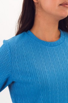 Футболка голубая из вязаного трикотажа Braslava(фото3)