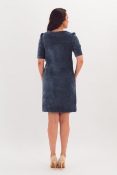 Платье короткое велюровое серо-голубого цвета Braslava(фото4)
