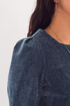 Платье короткое велюровое серо-голубого цвета Braslava(фото2)