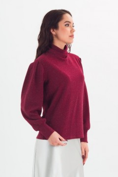 Джемпер трикотажный бордовый с люрексом Braslava(фото4)