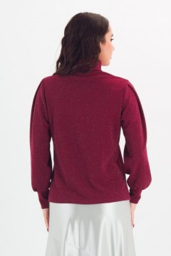 Джемпер трикотажный бордовый с люрексом Braslava(фото5)