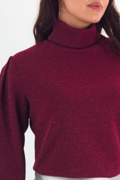 Джемпер трикотажный бордовый с люрексом Braslava(фото3)
