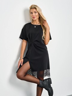Платье короткое чёрное с кружевом Jetty(фото9)