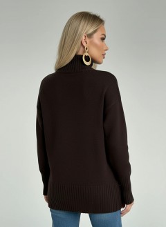 Джемпер вязаный шоколадного цвета Jetty(фото6)