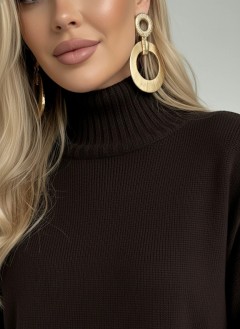 Джемпер вязаный шоколадного цвета Jetty(фото3)