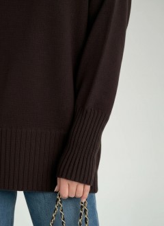 Джемпер вязаный шоколадного цвета Jetty(фото5)