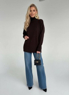 Джемпер вязаный шоколадного цвета Jetty(фото2)