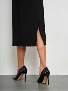 Платье-футляр чёрное с металлической бахромой Jetty(фото7)