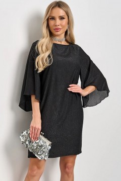 Платье из жатого шифона чёрного цвета Jetty