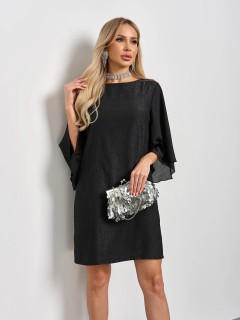 Платье из жатого шифона чёрного цвета Jetty(фото10)