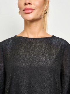 Платье из жатого шифона чёрного цвета Jetty(фото5)