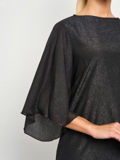 Платье из жатого шифона чёрного цвета Jetty(фото7)