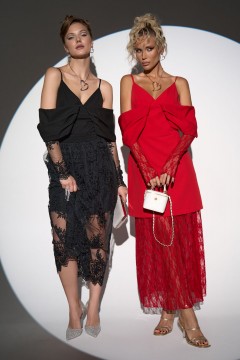 Юбка чёрная из кружева Elza(фото4)