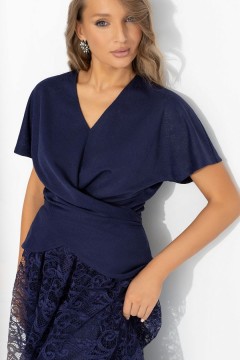 Костюм синий с юбкой нарядный Charutti(фото5)