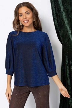 Блузка синяя трикотажная с люрексом Charutti(фото6)