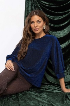 Блузка синяя трикотажная с люрексом Charutti(фото5)