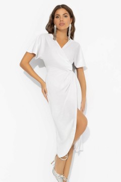 Платье бархатное на запах белого цвета Charutti(фото2)