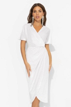 Платье бархатное на запах белого цвета Charutti(фото5)