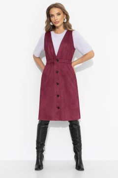 Сарафан бордовый из мягкой экозамши Charutti(фото4)