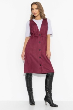 Сарафан бордовый из мягкой экозамши Charutti(фото2)