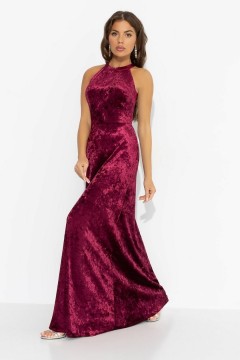 Платье бордовое из бархата с акцентной спинкой Charutti(фото4)