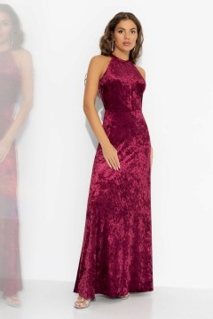 Платье бордовое из бархата с акцентной спинкой Charutti(фото2)