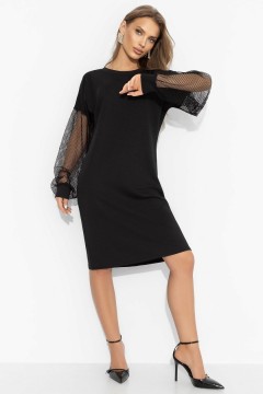 Платье чёрное с с акцентными рукавами Charutti(фото2)