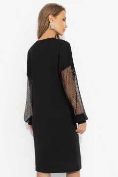Платье чёрное с с акцентными рукавами Charutti(фото6)