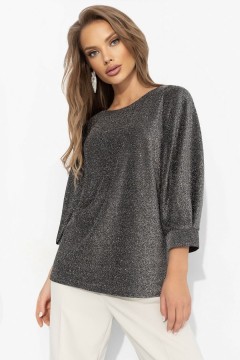 Блузка трикотажная с люрексом в цвете серебро Charutti(фото4)