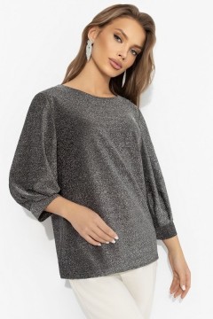 Блузка трикотажная с люрексом в цвете серебро Charutti(фото3)