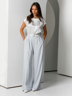 Блузка молочного цвета с бусинами по переду Priz(фото2)