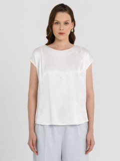 Блузка молочного цвета с бусинами по переду Priz(фото3)