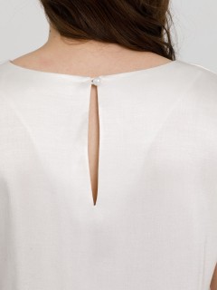 Блузка молочного цвета с бусинами по переду Priz(фото10)