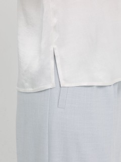 Блузка молочного цвета с бусинами по переду Priz(фото9)