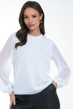 Блузка шифоновая белого цвета Diolche(фото3)