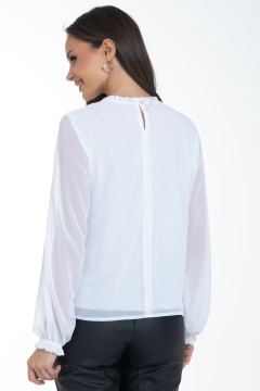 Блузка шифоновая белого цвета Diolche(фото7)