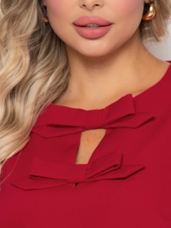 Платье А-силуэта красное с декором бантики Agata(фото3)