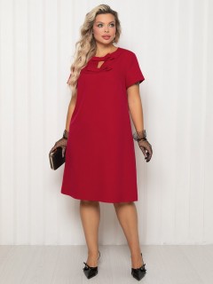 Платье А-силуэта красное с декором бантики Agata(фото2)