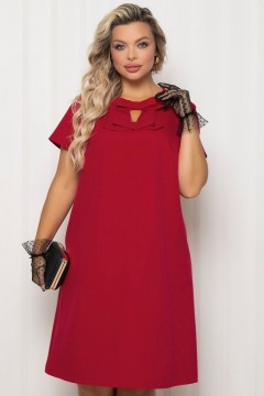 Платье А-силуэта красное с декором бантики Agata