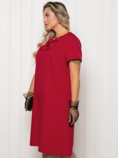 Платье А-силуэта красное с декором бантики Agata(фото4)