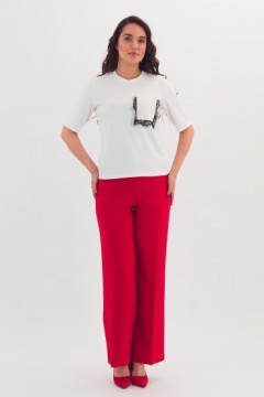 Брюки классические красного цвета Braslava(фото2)